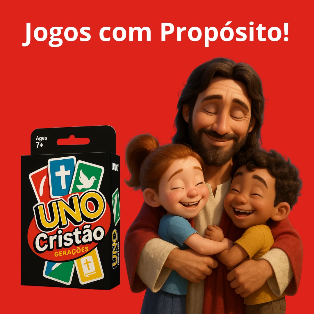 Jogos com propósito — Uno Cristão e Jesus com as crianças